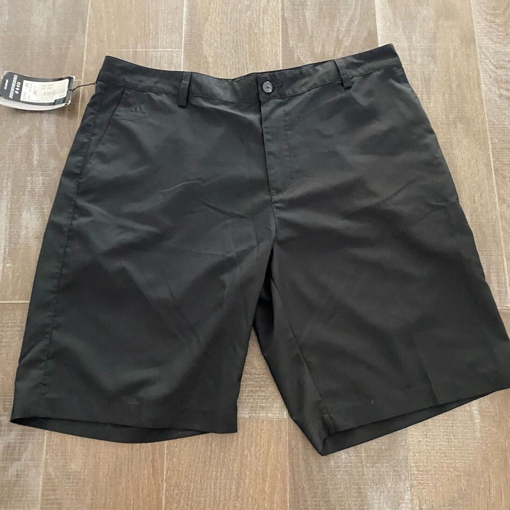 Adidas Climalite Shorts Men's 38 Black Stretch 10" Inseam High-Rise Golf Classic